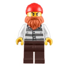 Criminal, Prison Shirt with #86753, Beard, Red Head Wrap (fig-011414)