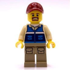 Man, Blue Vest, Dark Red Cap, Goatee Beard (fig-011421)
