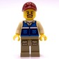 Man, Blue Vest, Dark Red Cap, Goatee Beard