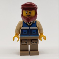Man, Blue Vest, Dark Red Dirt Bike Helmet, Stubble Beard (fig-011422)