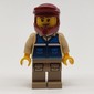Man, Blue Vest, Dark Red Dirt Bike Helmet, Stubble Beard
