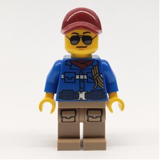 Man, Blue Jacket, Dark Red Cap, Sunglasses (fig-011423)