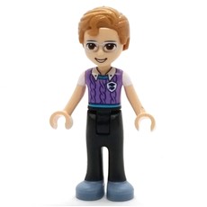 Julian - Lavender Shirt, Black Pants, Medium Nougat Hair (fig-011461)