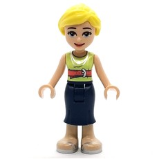 Marisa - Yellowish Green Top, Dark Blue Skirt, Bright Light Yellow Hair (fig-011462)
