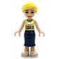 Marisa - Yellowish Green Top, Dark Blue Skirt, Bright Light Yellow Hair
