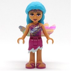 Claire - Magenta Dress, Cape, Medium Azure Hair (fig-011473)