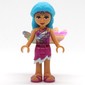 Claire - Magenta Dress, Cape, Medium Azure Hair
