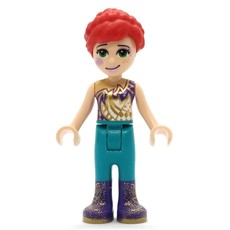 Mia - Gold/Dark Purple Top, Dark Turquoise Pants, Face Paint (fig-011477)