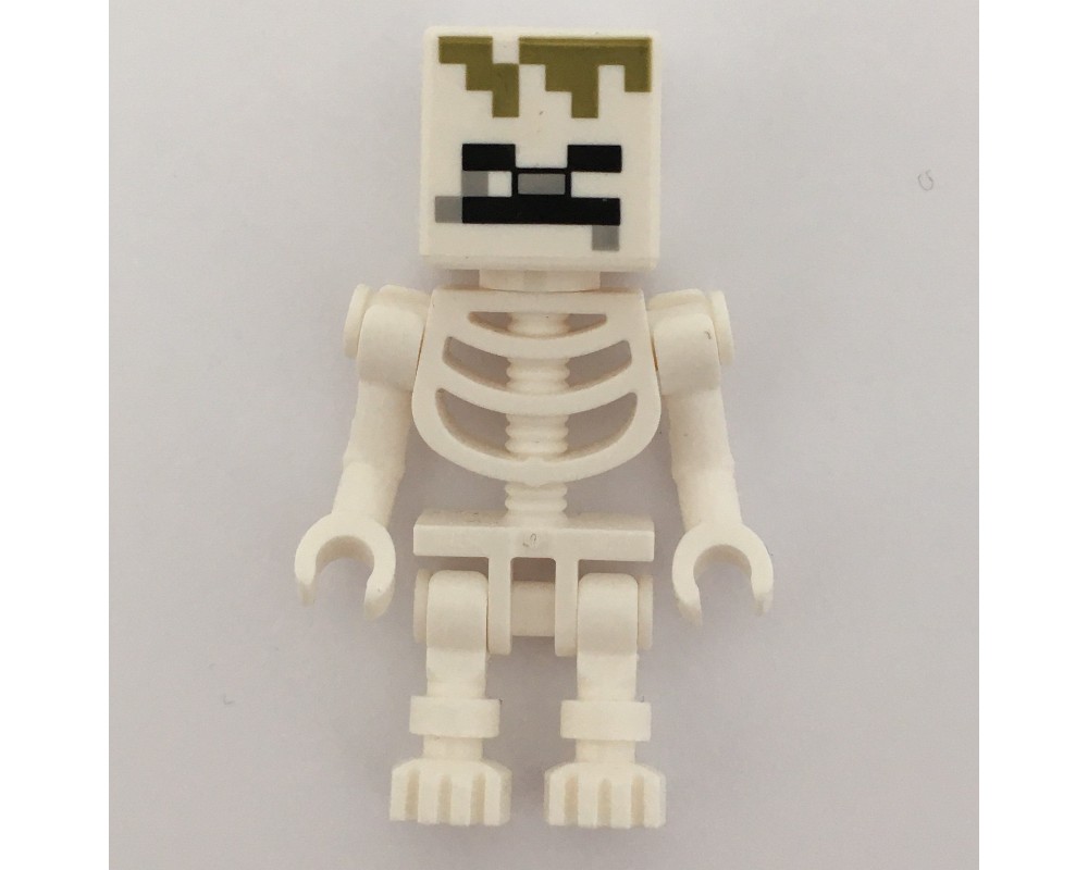 LEGO Set fig-011491 Skeleton, Square Skull, Olive Green Pixels ...