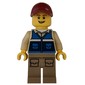 Man, Blue Vest, Dark Tan Legs, Dark Red Cap