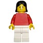 Woman, Red Torso, White Legs, Black Hair