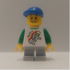 Kid, White Torso, Light Bluish Grey Legs, Blue Cap (41879a Legs) (fig-011561)