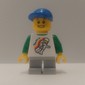 Kid, White Torso, Light Bluish Grey Legs, Blue Cap (41879a Legs)