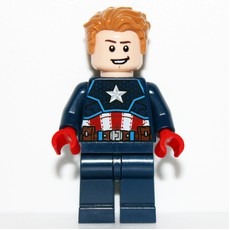 Captain America, Medium Nougat Hair, Red Hand, Beard (fig-011587)