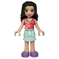 Emma - Coral Top, Light Aqua Skirt, Lavender Shoes (fig-011591)