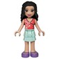 Emma - Coral Top, Light Aqua Skirt, Lavender Shoes