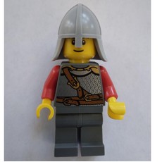 Knight, Armor with Straps, Light Bluish Gray Helmet, Black Eyebrows (fig-011670)