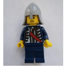 Knight, Dark Blue Jacket with Sash, Light Bluish Gray Helmet, Black Eyebrows (fig-011674)