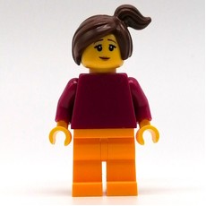 Maria - Magenta Torso, Orange Legs, Reddish Brown Hair (fig-011683)