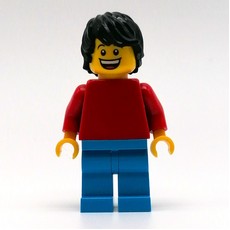 Daniel - Red Torso, Dark Azure Legs, Black Hair (fig-011685)