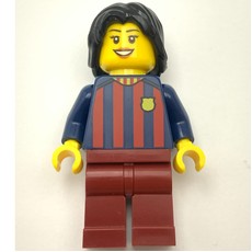 FC Barcelona Fan - Dark Red Legs, Black Long Hair (fig-011731)