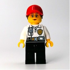 Firefighter, White Torso, Black Legs, Red Cap (fig-011734)