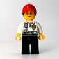 Firefighter, White Torso, Black Legs, Red Cap