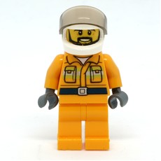Firefighter, Pilot - Orange Torso, Orange Legs, White Helmet (fig-011737)