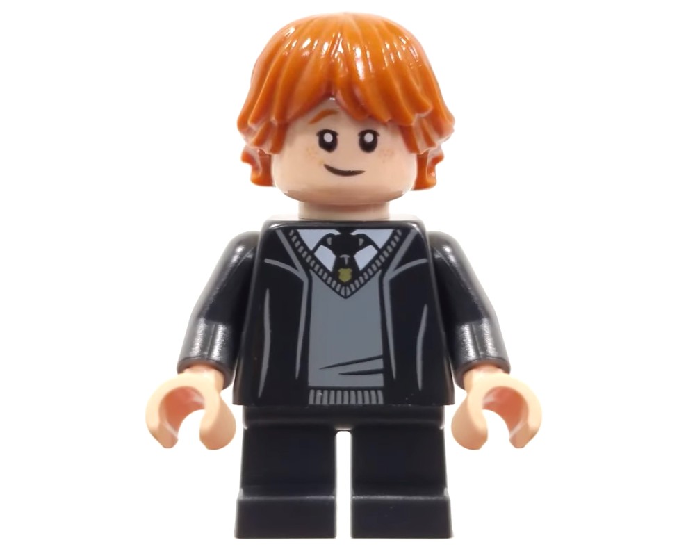 LEGO Set fig-011762 Ron Weasley, Open Gryffindor Robe, Short Black Legs ...