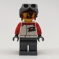 Stunt Rider, White Race Jacket, Dark Bluish Gray Legs, Reddish Brown Helmet