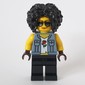 Woman, Sand Blue Vest Jacket, Black Legs, Black Hair