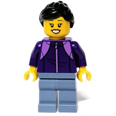 Dark Purple Torso, Sand Blue Legs, Black Hair (fig-011884)