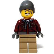Dark Red Torso, Dark Tan Legs, Dark Bluish Grey Hat (fig-011885)