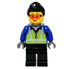 Blue Torso, Black Legs, Black Hair, Orange Sun Glasses (fig-011887)