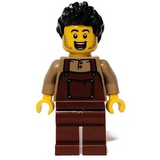 Dark Tan Torso, Reddish Brown Apron, Black Hair (fig-011888)