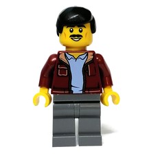 Dark Red Torso, Dark Bluish Grey Legs, Black Hair (fig-011889)
