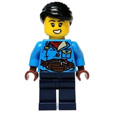 Dark Azure Torso, Dark Blue Legs, Black Hair (fig-011890)
