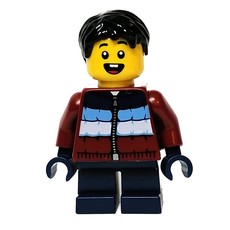 Kid - Dark Red Torso, Dark Blue Legs, Black Hair (fig-011891)