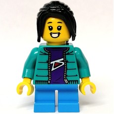 Kid - Dark Turquoise Torso, Dark Azure Legs, Black Hair (fig-011895)