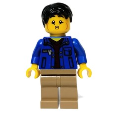 Blue Torso, Dark Tan Legs, Black Hair (fig-011899)