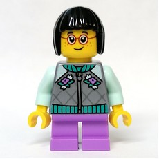 Kid - Flat Silver Torso, Medium Lavender Legs, Black Hair (fig-011900)