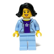 Bright Light Blue Torso and Legs, Black Hair (fig-011901)