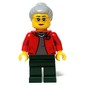 Red Torso, Dark Green Legs, Light Bluish Grey Hair