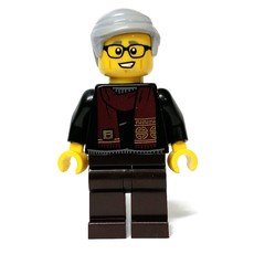 Black Torso, Dark Brown Legs, Light Bluish Grey Hair (fig-011906)