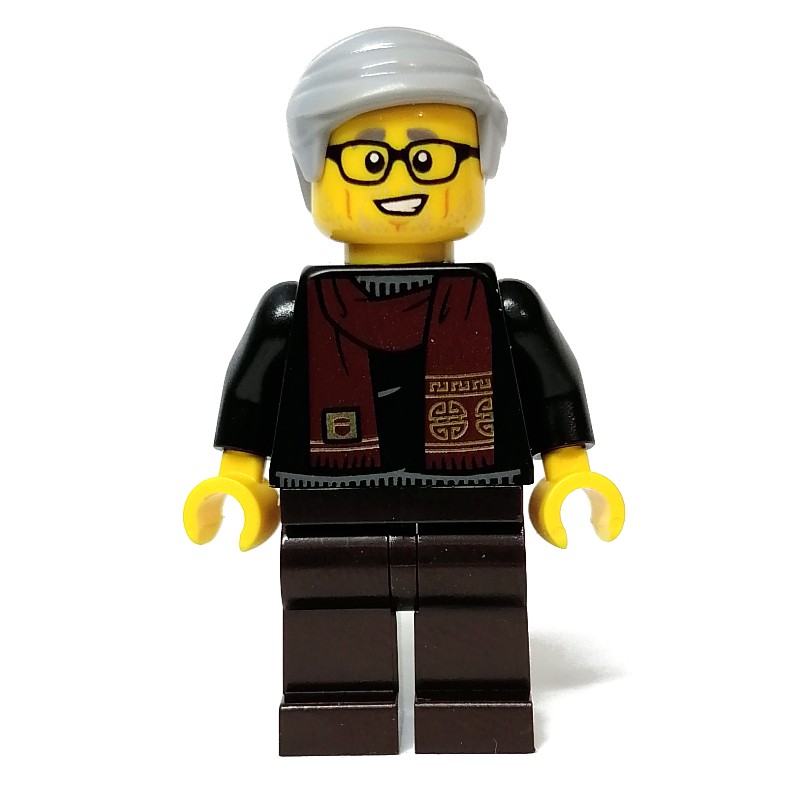 LEGO Set fig-011906 Black Torso, Dark Brown Legs, Light Bluish Grey ...