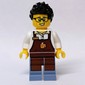 Barista, Reddish Brown Apron, Sand Blue Legs, Black Hair