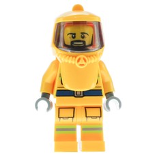Firefighter, Bright Light Orange Hazmat Suit (fig-011998)