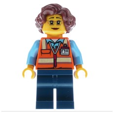 Crossing Guard, Orange Safety Vest, Dark Blue Legs (fig-012011)