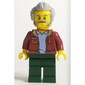 Man, Dark Red Jacket, Dark Green Legs, Light Bluish Gray Hair and Beard