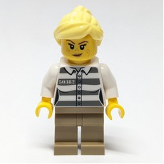 Criminal, Prison Shirt, Dark Tan Legs, Bright Light Yellow Hair (fig-012023)